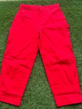Women’s Cargo Jeans in Bright Red